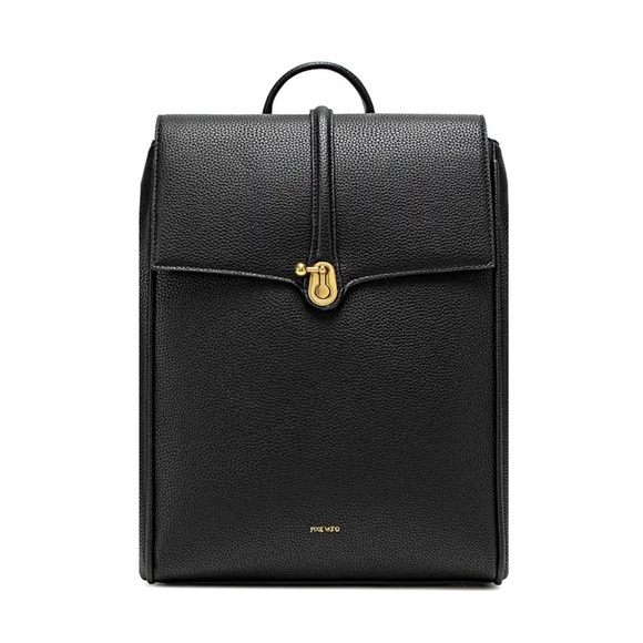 PIXIE MOOD – Lock recycled vegan leather backpack | Black pebbled * - Picture 1 of 6